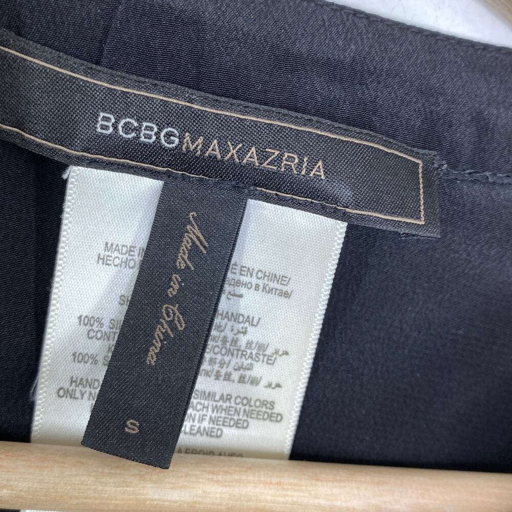 BCBG Womens Black Silk Top Size‎ S Career Office Minimal Capsule Lightweight - Picture 5 of 7